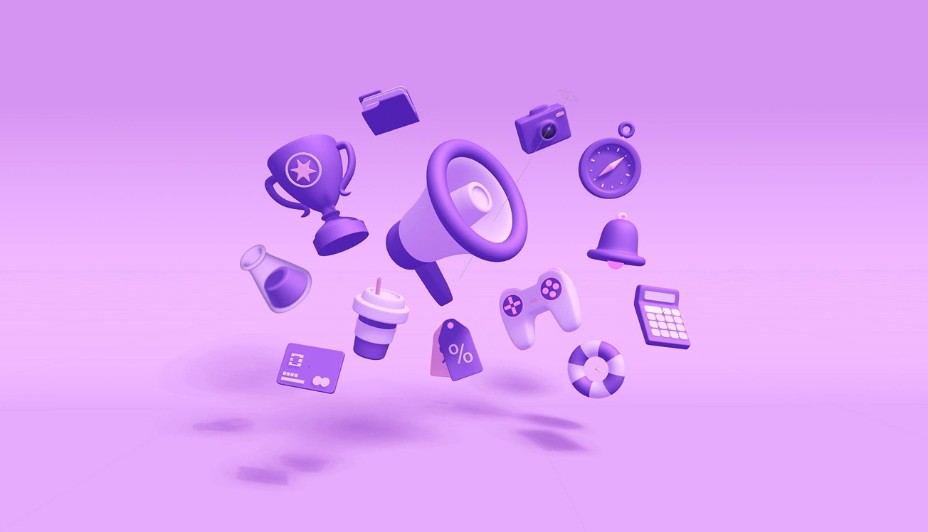 Purple 3D Icons 